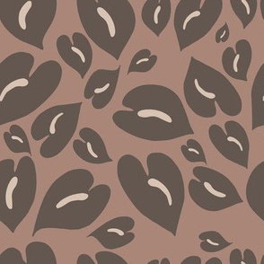 anthurium leopard print in grey brown