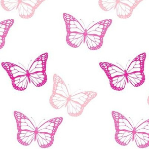 Tossed Pink Butterflies