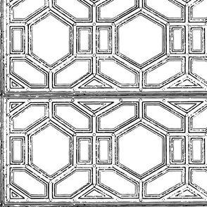 Industrial Tiles in black on white - large scale