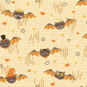 Cute Catbats in Orange & Brown