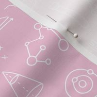 Cool back to school science physics and math class student illustration laboratorium pink white girls