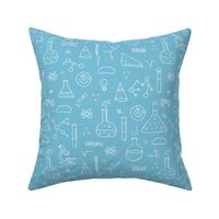 Cool back to school science physics and math class student illustration laboratorium white blue boys