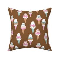 Animal print ice cream cones summer leopard panther trend design pink terra cotta mint