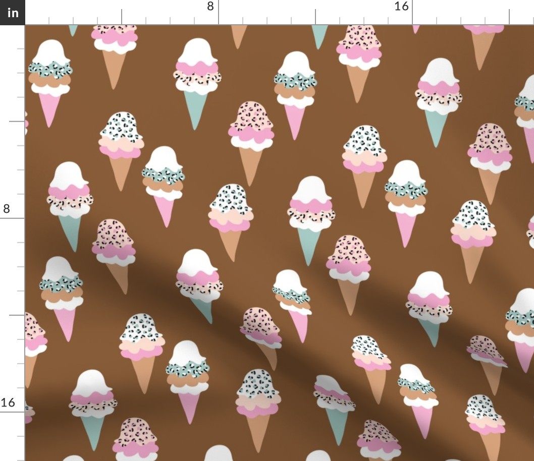Animal print ice cream cones summer leopard panther trend design pink terra cotta mint