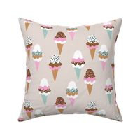Animal print ice cream cones summer leopard panther trend design beige terra cotta pink mint