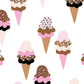 Animal print ice cream cones summer leopard panther trend design pink mint black
