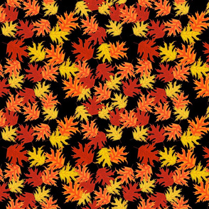 Autumn Leaves Multiple Offset Black SF