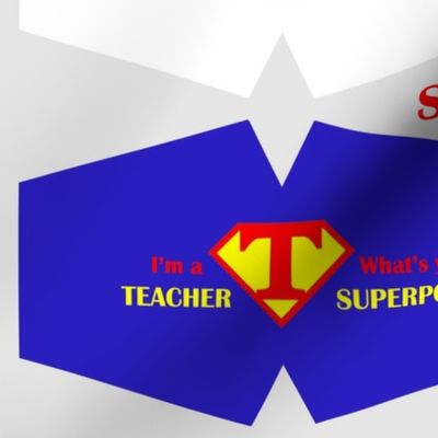 Teacher Superpower Face Masks  Cut Out panel