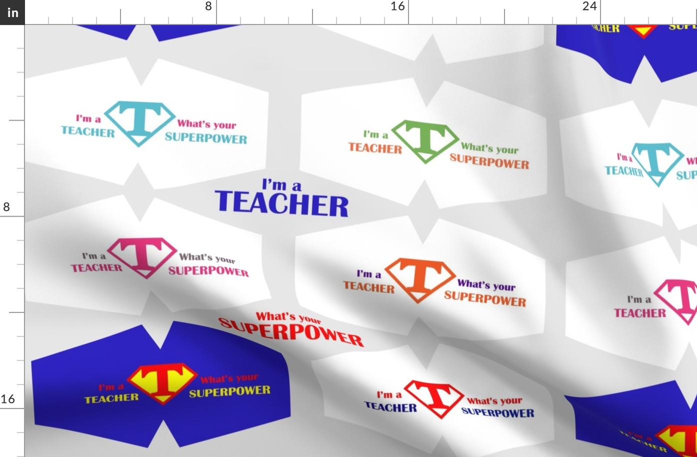 Teacher Superpower Face Masks  Cut Out panel