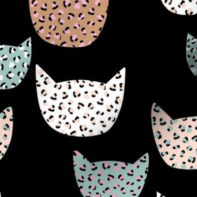 Wild cats leopard print kawaii design animal print panther trend black blue winter peach