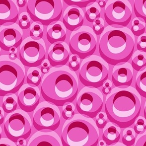 Fuchsia Pink Mid Century Modern Wobbly 3D Circle Bits