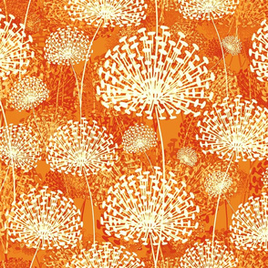 vintage orange dandelions