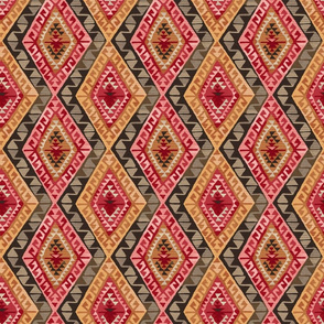 Kilim - Pink Gray Gold - Smaller Scale