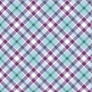 Aqua Purple and Teal Apple Plaid