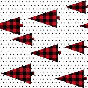 buffalo plaid christmas tree - red plaid tree, christmas tree fabric, holiday fabric - black and red