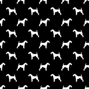 SMALL - airedale silhouette fabric, airedale terrier dog fabric, dog silhouette fabric - black