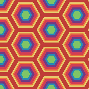 Hexigons Rainbow  Bright