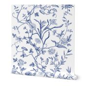 Tree of Life Chintz Reproduction ~ Willow Ware Blue and White  