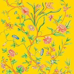 Tree of Life Chintz Reproduction ~ Very Bright on Grand Tour 