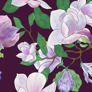 Purple Magnolias - plum purple theme