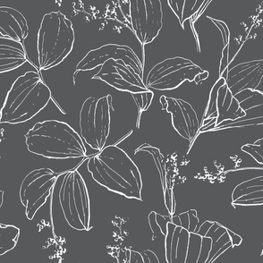 Farmhouse Floral in white on Grey