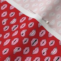 TINY - lips pattern fabric - beauty and makeup fabric, girls valentines day fabric, kiss lips fabric - pink lips