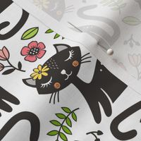 Black Cats & Flowers