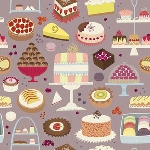 Cakes and Desserts on Dusty Pink Small Scale
