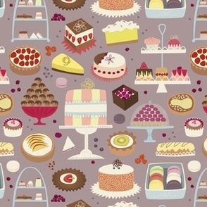 Cakes and Desserts on Dusty Pink Small Scale