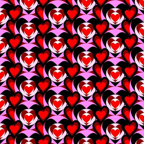 Color blocking pink hearts 4