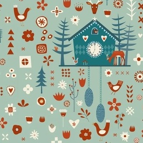 cuckoo clock and forests green