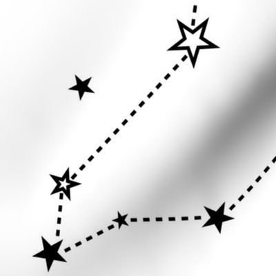 large - stars in the zodiac constellations in black on white