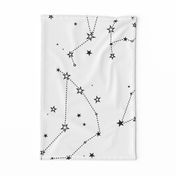 large - stars in the zodiac constellations in black on white