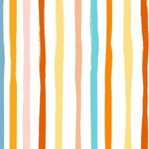 Large scale stripe watercolor rainbow stripes jumbo |Renee Davis