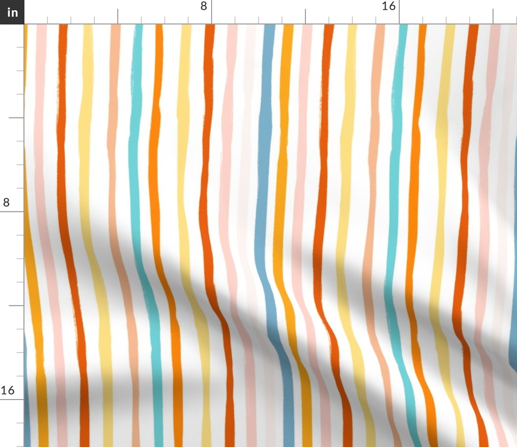 Large scale stripe watercolor rainbow stripes jumbo |Renee Davis