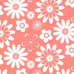 Blush Pink Large Scale Geometric Floral