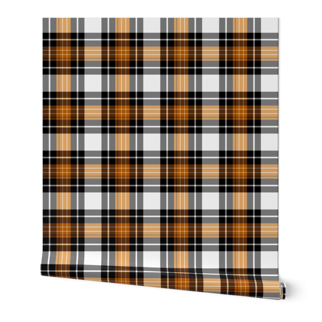 Halloween Tartan Plaid | Orange White Black | Renee Davis