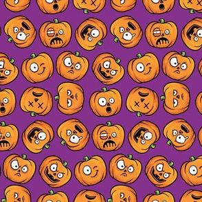 Halloween Pumpkins on Purple