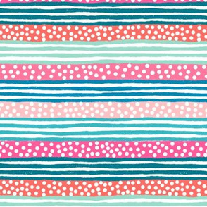 Ahoy Stripes ‘n’ Dots (blue-pinks) 6”