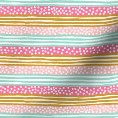 Ahoy Stripes ‘n’ Dots (gold-mint-pink)5”