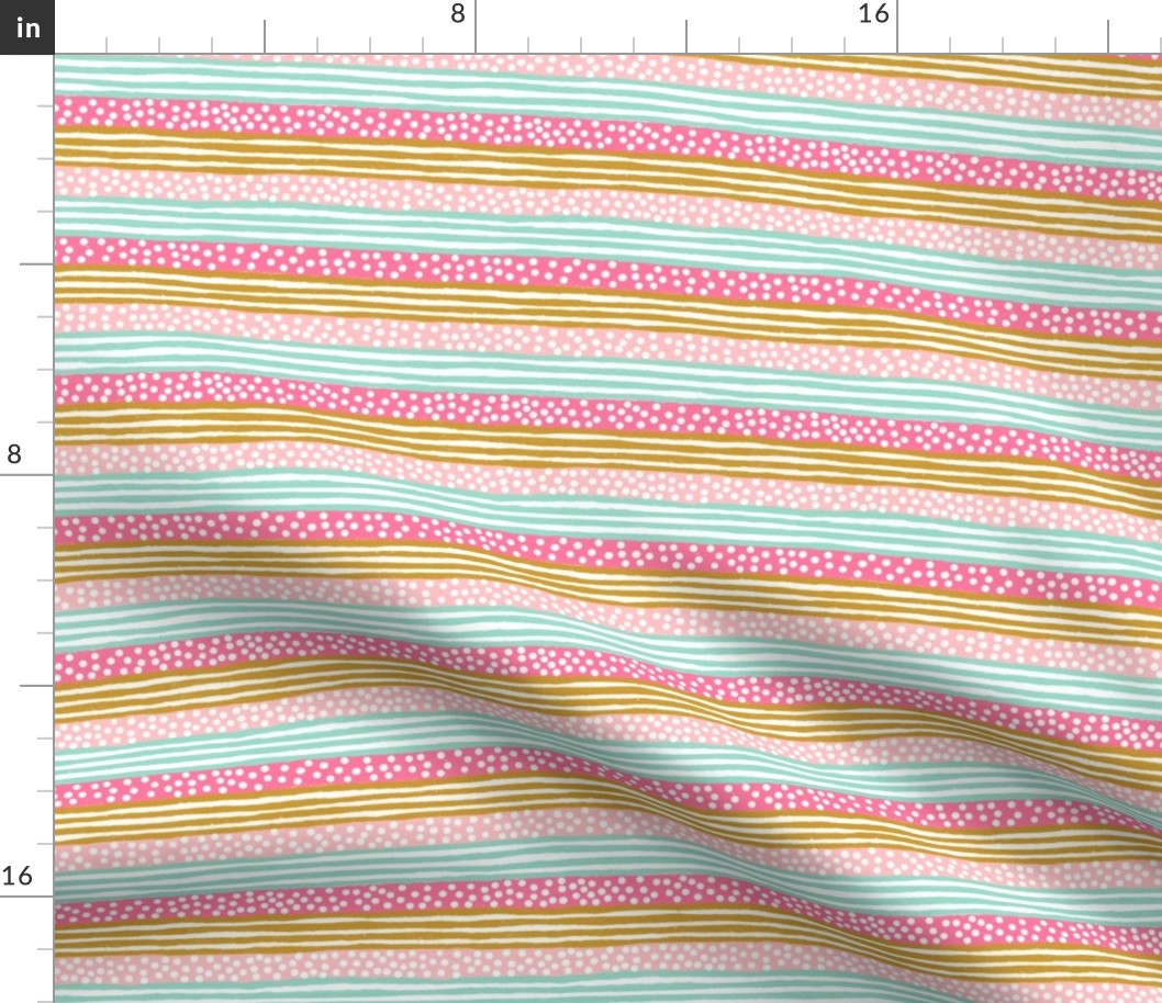 Ahoy Stripes ‘n’ Dots (gold-mint-pink)5”