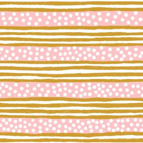 Ahoy Stripes ‘n’ Dots (gold-pink) 8”