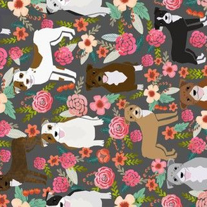 pitbull florals flowers dog pitbull terrier dogs dog fabric cute dog dogs pitbull florals 