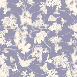 Wildflowers in Lavender Grey & Cream
