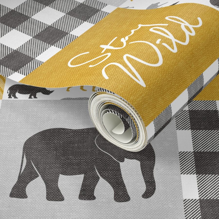 (4" scale) Stay Wild - Safari Wholecloth - Mustard w/ plaid  C19BS