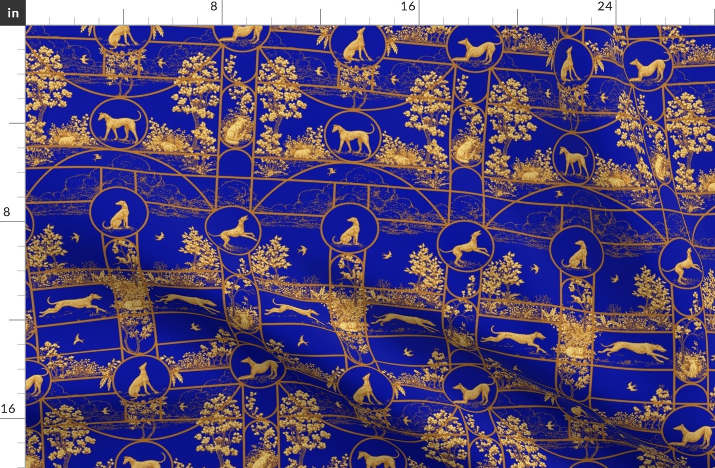 Autumn Greyhounds Blue - Large -