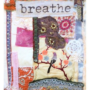 Breathe Collage Fibre Art Fabric Panel