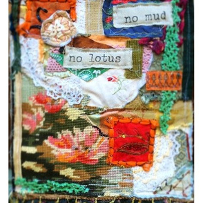 No Mud, No Lotus Collage Fibre Art Print