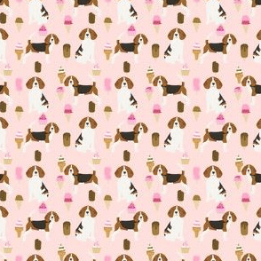 TINY - beagle ice cream dog breed fabric summer dessert food pink