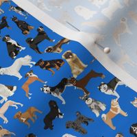 TINY - working dogs fabric - working dogs group fabric, dog fabric, dogs fabric, working dogs design  -  royal